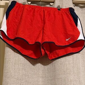 Nike Women's Red and Navy Athletic Shorts XXL
